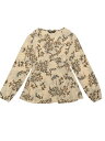 Allegra K ペプラム トップス 花柄 クロス フリルVネック ラップ カシュクール ブラウス レディース ホワイト XS