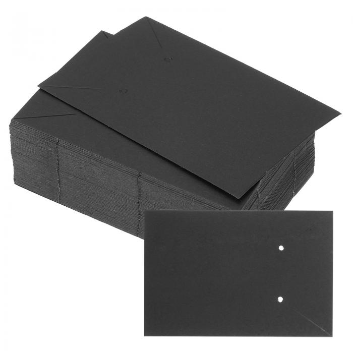 PATIKIL 60 x 90 mm ブランクペーパー名刺 100個 スモールインデックスカード フラッシュカード メッセージノートカード ミニタグ 穴付き DIYスクラップブッキング用 ブラック