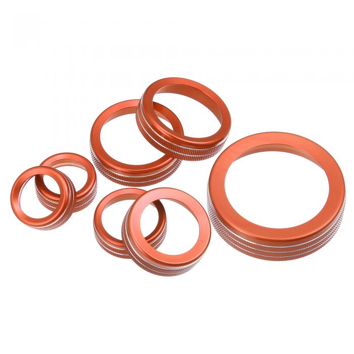 ACROPIX センターコンソールコントロール ACヘッドライトラジオ 4WDホイールドライブスイッチノブカバー Fordに対応 Bronco Sportに対応 オレンジ 7個