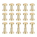 uxcell 30個入り真鍮製シカゴスクリュー 8x8mmフラットヘッドスクリューバックバインディングポストネイルスタッドリベット DIYレザークラフトベルトス...