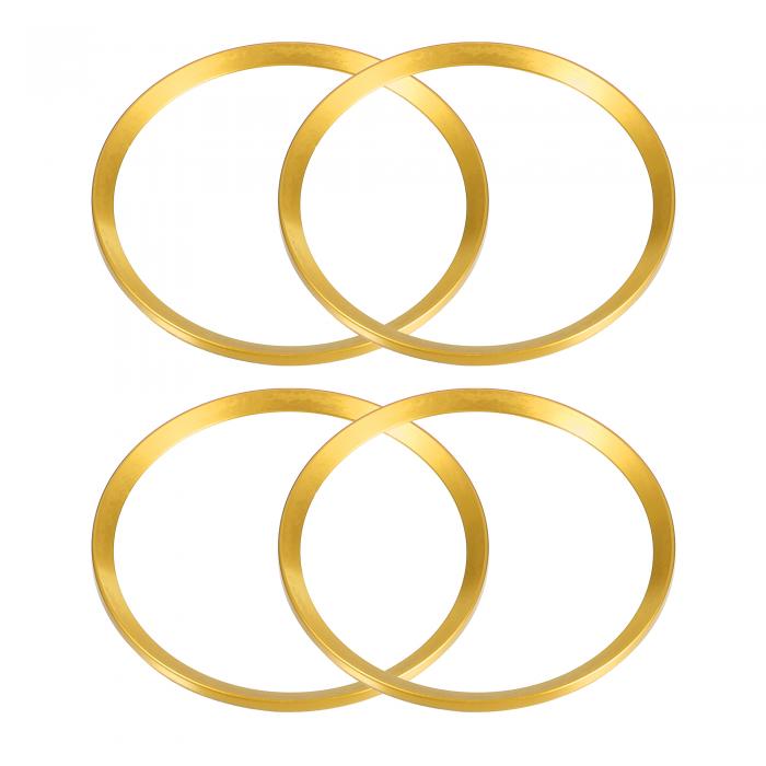 A ABSOPRO ホイールハブセンターカバーリング装飾トリム 4個セット ゴールドトーン