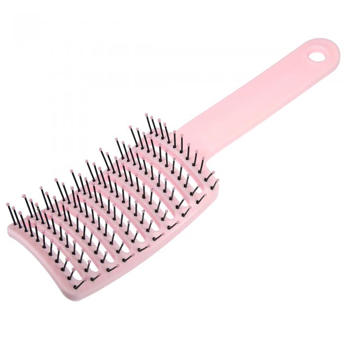 VOCOSTE ヘアコーム マッサージ剛毛パドル ほぐしヘアブラシ 旅行用 ピンク