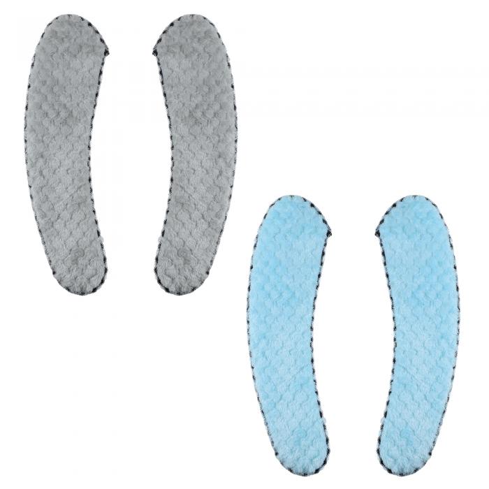 VOCOSTE 便座カバーパッド バスルーム 暖かい 便座クッション 洗える 再利用可能 グレーブルー 2ペア