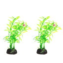 VOCOSTE 水族館プラスチック植物 人工水草 水槽 景観植物装飾用 2個 グリーン