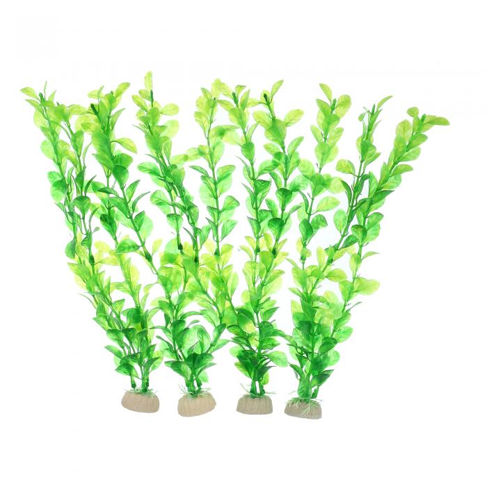 VOCOSTE 水族館プラスチック植物 人工水生植物 水槽 植物の装飾用 グリーン 4個