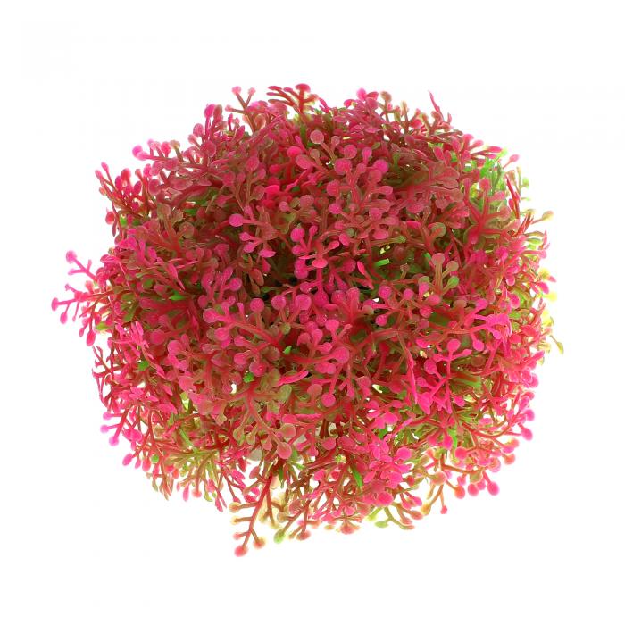 VOCOSTE 人工水族館グラスボール 水生 プラスチック製 小型草球 水槽景観シミュレーション植物装飾用 1個 ピンク 9.5x10 cm