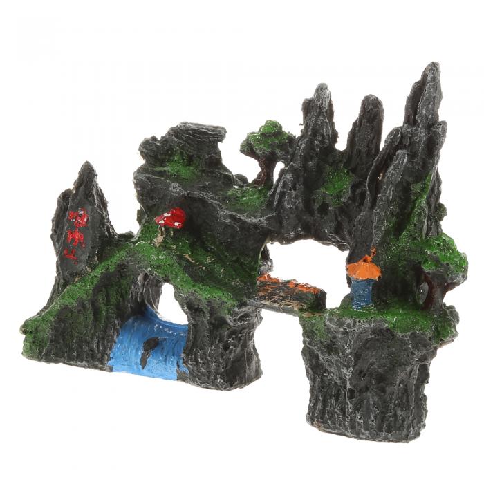 VOCOSTE アクアリウム風景山 人工 水生岩石 水槽テラリウム装飾用 グリーン グレー 15 cm