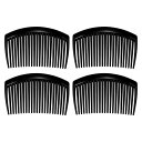VOCOSTE クラシックサイドクリップヘアコーム 歯ヘアコームヘアクリップコーム プラスチック製 ブラック 7.6cm 4個入り