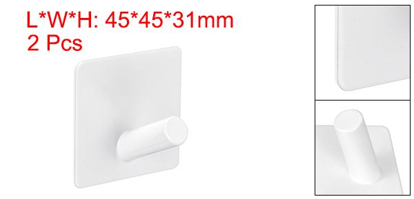 uxcell 自己接着フック 304ステンレス鋼 粘着フック ウォールハンガー ハンガータオル キッチンツール用 ホワイト 2個