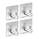 uxcell 自己接着フック 304ステンレス鋼 壁に貼り付け フックハンガー ハンガータオル キッチンツール用 シルバートーン 4個