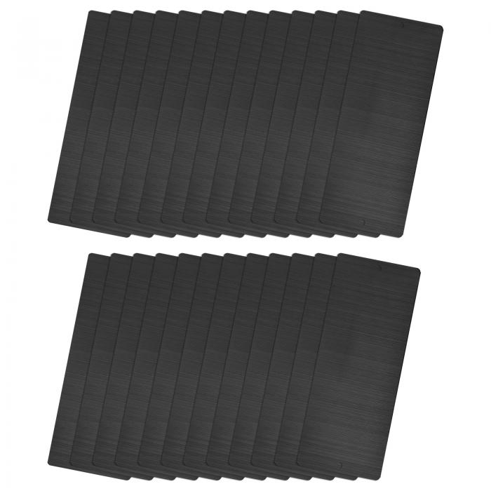 uxcell ブランクメタルカード 80 mm x 30 mm ブラシ 201ステンレス鋼板 穴付き DIYレイザー彫刻銘板用 0.4 mm厚さ ダークグレー 25個