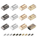 uxcell メタルジッパーストッパー 9.5 mm 三角ジッパーテールクリッププラグヘッド DIY装飾用レザークラフトハードウェア 4カラー 12個