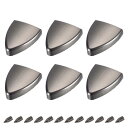 uxcell ジッパーテールクリップ ネジ付き 22 mm 金属 三角形 ジッパーバックルテールストッパーエンドチップ レザークラフトDIY装飾用 ブラック 6...