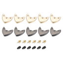 uxcell メタルジッパーストッパー ネジ付き 19 mm ジッパーテールクリップ プラグヘッド DIY装飾用レザークラフトハードウェア ゴールデン ブラック...