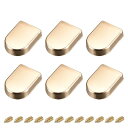 uxcell メタルジッパーストッパー ネジ付き 11 mm ジッパーテールクリップ プラグヘッド DIY装飾用レザークラフトハードウェア ゴールドトーン 6個