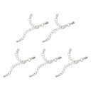 uxcell レザーコードエンドキャップ 3 mm ロブスタークラスプと延長チェーン付き DIY ブレスレット作り用 シルバートーン 10セット