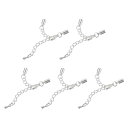 uxcell レザーコードエンドキャップ 4 mm ロブスタークラスプと延長チェーン付き DIY ブレスレット作り用 シルバートーン 10セット
