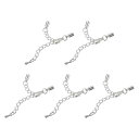 uxcell レザーコードエンドキャップ 3 mm ロブスタークラスプと延長チェーン付き DIY ブレスレット作り用 ロジウムトーン 10セット