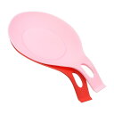 uxcell スプーンレスト シリコン製 レッド/ピンク 耐熱キッチン用品ホルダー カウンターコンロ天板用スパチュラ柄杓置き用 195mm x 95mm 1セット入り
