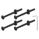 uxcell 4個セット 六角ソケットヘッドボルトバケットナット M6 x 80mm ソケット家具ベッドボルトバケットナットとレンチ 椅子やベッド用 黒