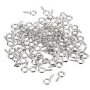 uxcell スモールネジアイピン フック ミニアイレットネジ 5x10x1.2 mm セルフタッピングねじ ジュエリー製作 パーツDIYクラフト用 ニッケル ...