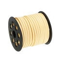 uxcell スエードコード 45 M 5 mm フラット レザー スレッドストリング 財布 ハンドバッグ 靴ひも DIY工芸品 ブレスレット作り用 ベージュ ...