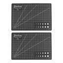 uxcell A5セルフヒーリングカッティングマット 220x148 mm 両面クラフト カッティングボード DIYアートワーク裁縫用 ブラック 2個(3)
