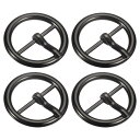uxcell メタルローラーバックル 24 mm シングルプロングベルトバックル ラウンド センターバーバックル レザークラフトアクセサリー用 ダークグレー 4...