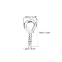 uxcell スモールネジアイピン フック ミニアイレットネジ 4.5x10x1.2 mm セルフタッピングねじ ジュエリー製作 パーツDIYクラフト用 シルバ...