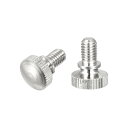 uxcell ローレットつまみねじ M5x8 mm 真鍮 ショルダーボルト グリップノブファスナー ニッケルメッキ 2個