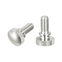 uxcell ローレットつまみねじ M5x10 mm 真鍮 ショルダーボルト グリップノブファスナー ニッケルメッキ 2個