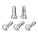 uxcell ローレットつまみねじ M6x12 mm 真鍮 ショルダーボルト グリップノブファスナー ニッケルメッキ 5個