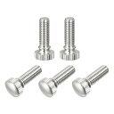 uxcell ローレットつまみねじ M6x16 mm 真鍮 ショルダーボルト グリップノブファスナー ニッケルメッキ 5個