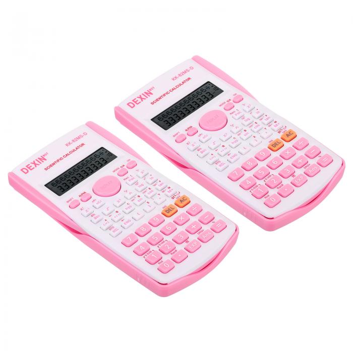 PATIKIL 関数電卓 2個 2ライン 標準工学計算機 240機能付き 12桁 LCDディスプレイ 数学電卓 オフィス用 ビジネス ピンク