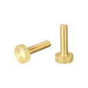 uxcell ローレットつまみねじ M5x20 mm フラットブラスボルト グリップノブファスナー PC 電子 機械用 2個
