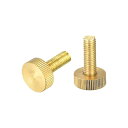 uxcell ローレットつまみねじ M8x25 mm フラットブラスボルト グリップノブファスナー PC 電子 機械用 2個