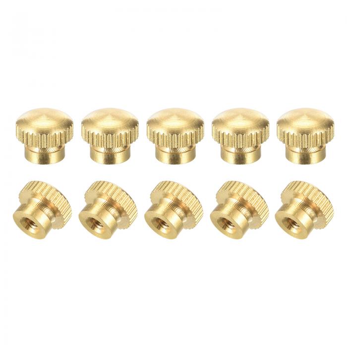 uxcell 真鍮ローレットつまみナット M3x0.5 mm ラウンド ステップ ノブファスナー 3Dプリンター 電子機器用 24個