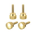 uxcell ローレットつまみねじ M3x12 mm 真鍮ショルダーボルト 階段状グリップノブファスナー PC 電子 機械用 4個