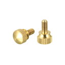 uxcell ローレットつまみねじ M4x8 mm 真鍮ショルダーボルト 階段状グリップノブファスナー PC 電子 機械用 2個