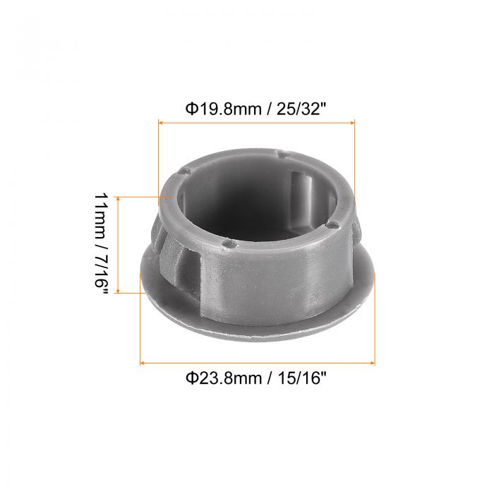 uxcell プラスチックホールプラグ フラッシュタイプ パネルラウンド スナップインファスナー ノックアウトロッキングプラグ 家具インサートエンドキャップパネル用 グレー 19.8 mm 36個