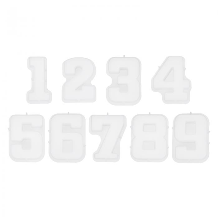 uxcell 9個入り 数字 樹脂型 7インチ 1~9 アラビア語アルファベット シリコン型 数字記号アート DIYクラフト パーティーデコレーション用