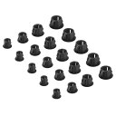 uxcell プラスチックホールプラグ 5 mm 8 mm 10 mm 13 mm 4サイズ フラッシュタイプ パネルスナップイン ノックアウトロッキングプラグ 家具パネル用 ブラック 200個