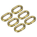 uxcell バネOリングバックルクリップ トリガーバネクリップ フック 財布ハンドバッグ キーチェン DIYアクセサリー ブラスカラー 長さ21mm 6個入