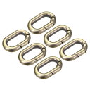 uxcell バネオーバルリング バネクリップ トリガーバネキーリング 丸い バックル 財布用 キーチェン用 ブロンズ 長さ25mm 6個入