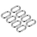 uxcell バネオーバルリング バネクリップ トリガーバネキーリング 丸い バックル 財布用 キーチェン用 シルバートーン 長さ34.5mm 8個入