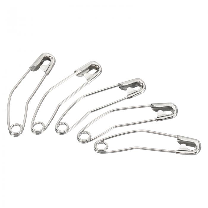 uxcell 安全ピン 32 mm 金属ニッケルメッキ 湾曲した裁縫ピン ブランケット スカート 工芸品 ブローチ作り用 シルバートーン 100個