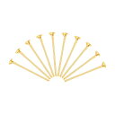 uxcell フラットヘッドピン アクセサリーヘッドピン ブラス製 イヤリング ブレスレット ネックレス用 ペンダント用 ゴールド ワイヤ長さ20mm 20ゲー...