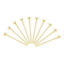 uxcell フラットヘッドピン アクセサリーヘッドピン ブラス製 イヤリング ブレスレット ネックレス用 ペンダント用 ゴールド ワイヤ長さ25mm 20ゲー...