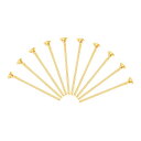uxcell フラットヘッドピン アクセサリーヘッドピン ブラス製 イヤリング ブレスレット ネックレス用 ペンダント用 ゴールド ワイヤ長さ25mm 20ゲー...