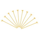 uxcell フラットヘッドピン アクセサリーヘッドピン ブラス製 イヤリング ブレスレット ネックレス用 ペンダント用 ゴールド ワイヤ長さ40mm 20ゲー...